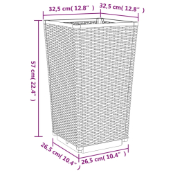 Donice ogrodowe, 2 szt., czarne, 32,5x32,5x57, PP