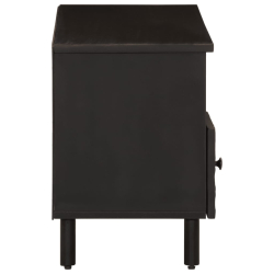 Szafka pod telewizor, czarna, 100x33x46 cm, lite drewno mango