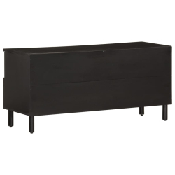 Szafka pod telewizor, czarna, 100x33x46 cm, lite drewno mango