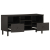 Szafka pod telewizor, czarna, 100x33x46 cm, lite drewno mango