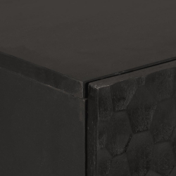 Szafka, czarna, 60x33x100 cm, lite drewno mango