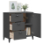 Szafka VIKEN, antracytowa, 80x40x80 cm, lite drewno sosnowe