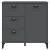 Szafka VIKEN, antracytowa, 80x40x80 cm, lite drewno sosnowe