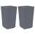 Donice ogrodowe, 2 szt., szare, 32,5x32,5x57, PP