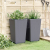 Donice ogrodowe, 2 szt., szare, 32,5x32,5x57, PP