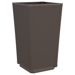 Donice ogrodowe, 2 szt., brązowe, 32,5x32,5x57, PP