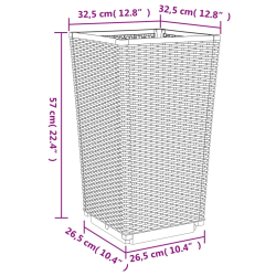 Donice ogrodowe, 4 szt., jasnoszare, 32,5x32,5x57, PP