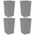 Donice ogrodowe, 4 szt., jasnoszare, 32,5x32,5x57, PP