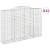 Kosze gabionowe, 11 szt, 300x50x200/220cm, galwanizowane żelazo