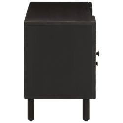 Szafka pod telewizor, czarna, 105x33x46 cm, lite drewno mango