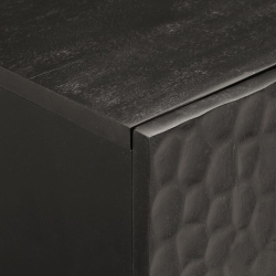 Szafka pod telewizor, czarna, 105x33x46 cm, lite drewno mango