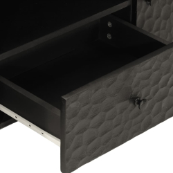 Szafka pod telewizor, czarna, 105x33x46 cm, lite drewno mango