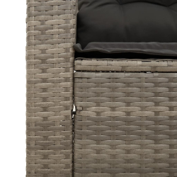 3-osobowa sofa ogrodowa z poduszkami, szara, polirattan