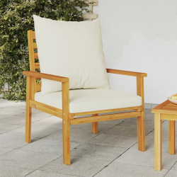 Krzesła ogrodowe, 2 szt., z poduszkami, lite drewno akacjowe