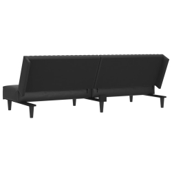 2-osobowa sofa, czarna, sztuczna skóra