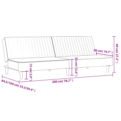 2-osobowa sofa, czarna, sztuczna skóra