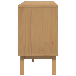 Komoda OLDEN, biało-brązowa, 114x43x73,5cm, lite drewno sosnowe