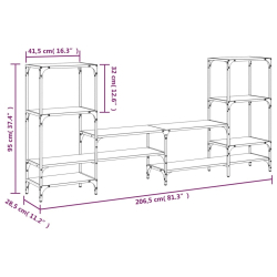 Szafka pod TV, czarna, 206,5x28,5x95 cm