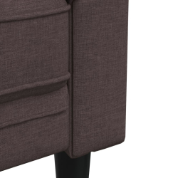 Sofa Chesterfield, dwuosobowa, ciemnobrązowa, obita tkaniną