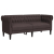 Sofa Chesterfield, dwuosobowa, ciemnobrązowa, obita tkaniną