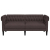 Sofa Chesterfield, dwuosobowa, ciemnobrązowa, obita tkaniną