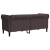 Sofa Chesterfield, dwuosobowa, ciemnobrązowa, obita tkaniną
