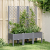Donica ogrodowa z kratką, szara, 120x40x142 cm, PP