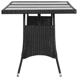 Stół ogrodowy, czarny, 170x80x74 cm, polirattan