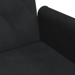 2-os. kanapa rozkładana z poduszkami i podnóżkiem, czarna