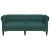 Sofa Chesterfield, dwuosobowa, ciemnozielona, obita tkaniną