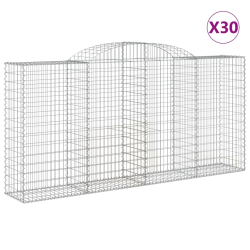 Kosze gabionowe, 30 szt, 300x50x140/160cm, galwanizowane żelazo