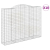 Kosze gabionowe, 10 szt, 300x50x220/240cm, galwanizowane żelazo