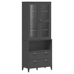 Kredens VIKEN, antracytowy, 80x40x200 cm, lite drewno sosnowe