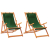 Składane krzesła plażowe, 2 szt., zielone, obite tkaniną