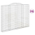 Kosze gabionowe, 6 szt, 300x30x220/240 cm, galwanizowane żelazo