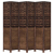 Parawan pokojowy, 6-panelowy, ciemny brąz, lite drewno paulowni