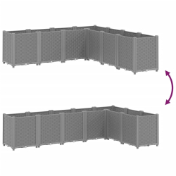 Donica ogrodowa, jasnoszara, 160x160x53 cm, PP