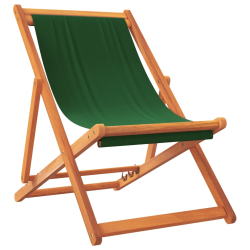 Składane krzesła plażowe, 2 szt., zielone, obite tkaniną