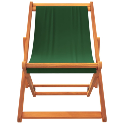 Składane krzesła plażowe, 2 szt., zielone, obite tkaniną