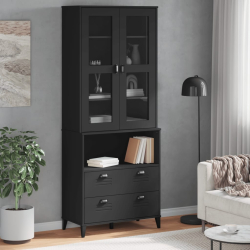 Kredens VIKEN, czarny, 80x40x200 cm, lite drewno sosnowe