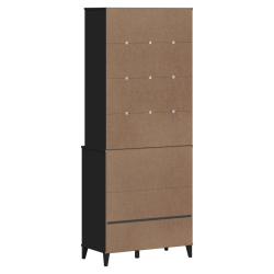 Kredens VIKEN, czarny, 80x40x200 cm, lite drewno sosnowe