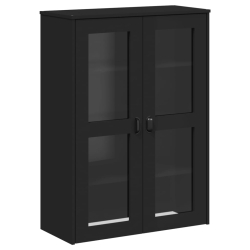 Kredens VIKEN, czarny, 80x40x200 cm, lite drewno sosnowe