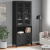 Kredens VIKEN, czarny, 80x40x200 cm, lite drewno sosnowe