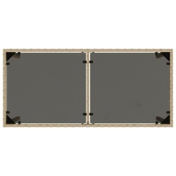 Stół ogrodowy ze szklanym blatem, beż, 115x54x74 cm, rattan PE