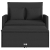 Sofa ogrodowa z poduszkami, 2-osobowa, czarna, polirattan
