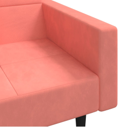 2-osobowa kanapa, 2 poduszki, różowa, aksamitna