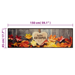 Dywanik kuchenny z motywem jesieni, 45x150 cm, aksamitny