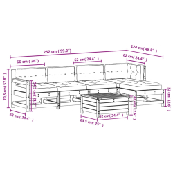 6-cz. zestaw mebli do ogrodu, z poduszkami, impregnowana sosna