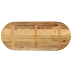 Blat stołu, 110x50x3,8 cm, owalny, surowe drewno mango