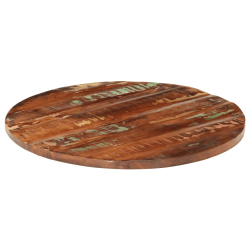 Blat stołu, Ø 90x3,8 cm, okrągły, lite drewno z odzysku
